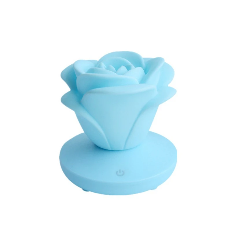 Креативный розовый Силиконовый светильник с USB зарядкой Ночной в виде Розы 3