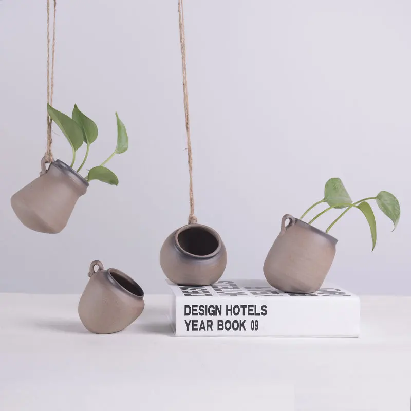 Небольшая подвесная керамическая ваза для растений декоративная цветов