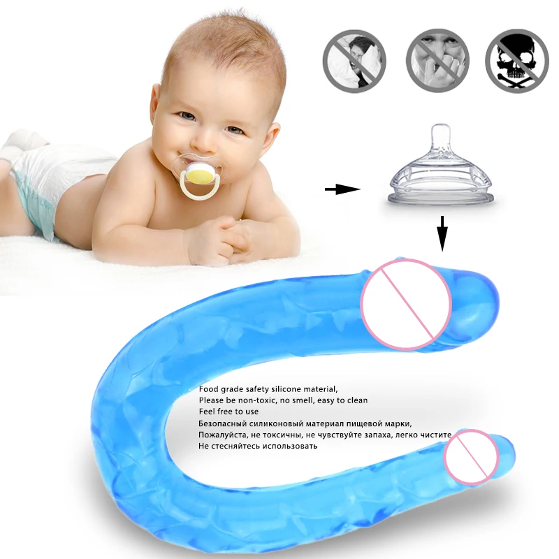 Реалистичный фаллоимитатор стимулятор клитора точки G двойная головка U-типа