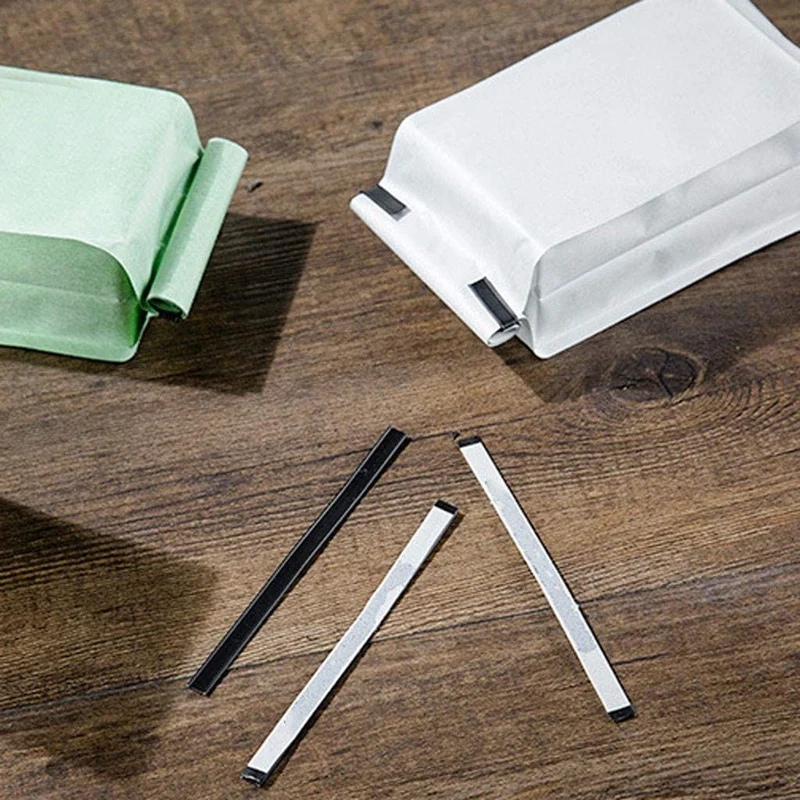 

100 Peel and Stick Tin Ties, Wire Bendable, Coffee Bag Ties Sealing Bead of Baked Food Bag 5.5 inch