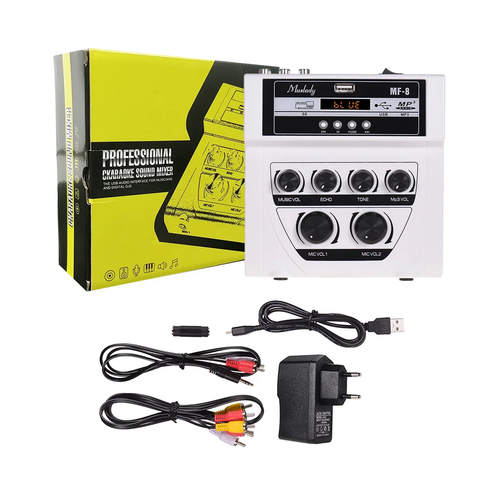 Muslady MF 8 Mini Sound Audio миксер стерео двойные Микрофонные входы для ТВ ПК смартфона