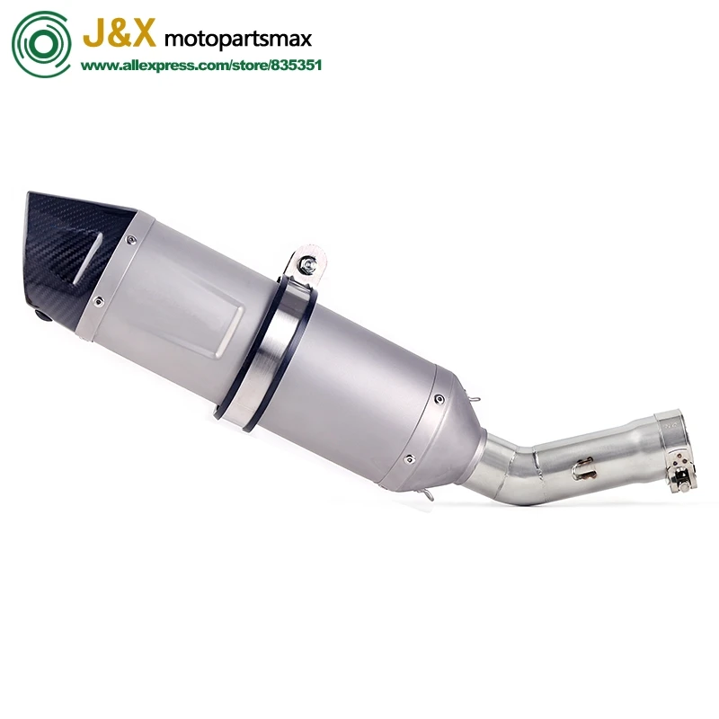 

Motorcycle Full Exhaust System Muffler contact Middle Link Pipe Slip On For Yamaha FZ8N FZ8 FZ800 2010 2011 2012 2013 2015