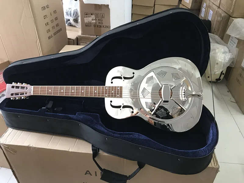 Aiersi бренд Гавайское дерево Пальма шаблон O стиль латунный корпус резонатор гитара