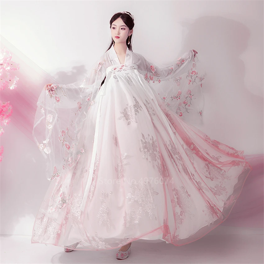 Китайская традиционная одежда Hanfu платье для женщин и девочек праздничный