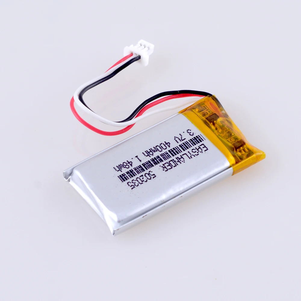 502035 400mah 3.7v 1.0 3pin connector rechargeable li-po polymer lithium battery For DVR car recorder smart dash camera - купить по