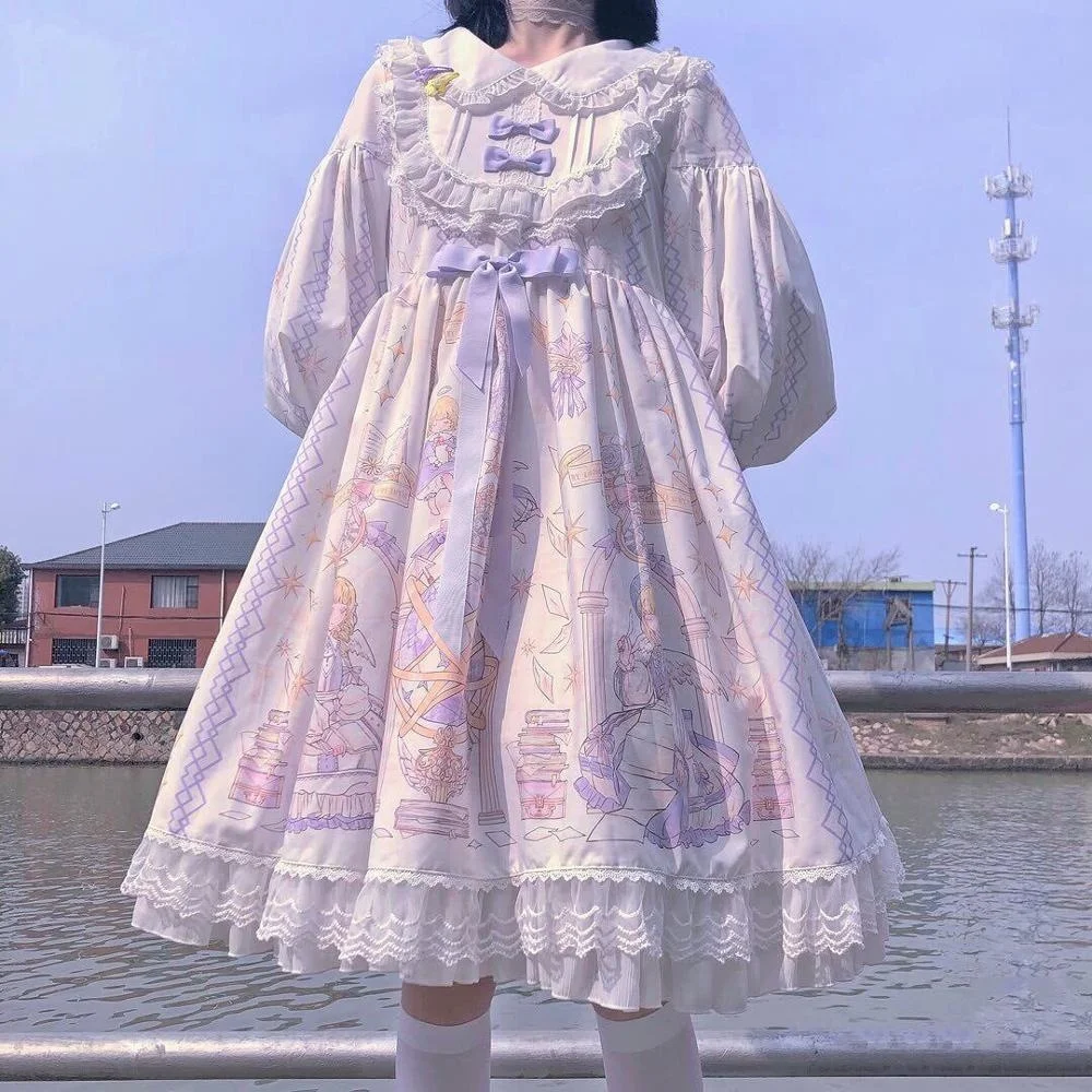 Gothic Lolita sukienka ulica Harajuku moda krzyż Cosplay damska sukienka japońska miękka siostra styl gwiazda tiulowa sukienka śliczna Girl2020