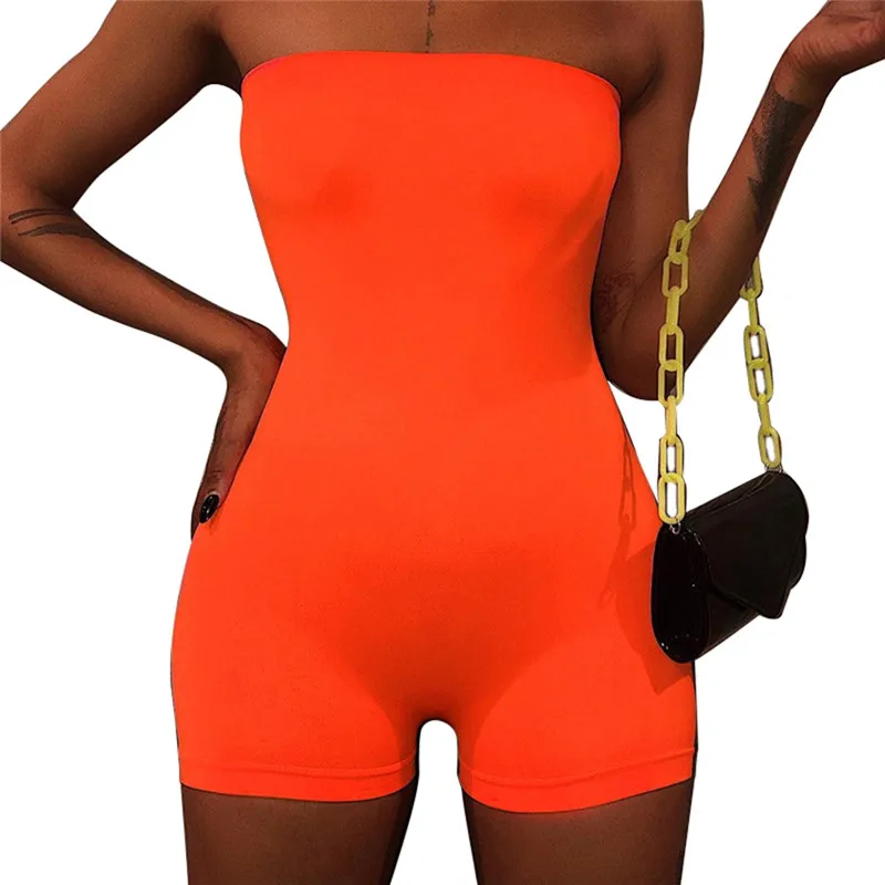 

Hirigin 2020 Lady Jumpsuit New Sexy Off Shoulder Bodycon Slim Playsuit High Waist Shorts Sleeveless Bodysuit Summer Femme Romper