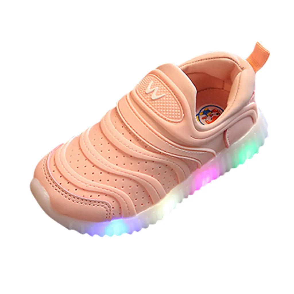 C Для маленьких девочек и мальчиков, для малышей, для младенцев, дышащий, светодиодный, светящийся, спортивная обувь, кроссовки, Sapato Infantil, детская обувь, новое поступление - Цвет: C