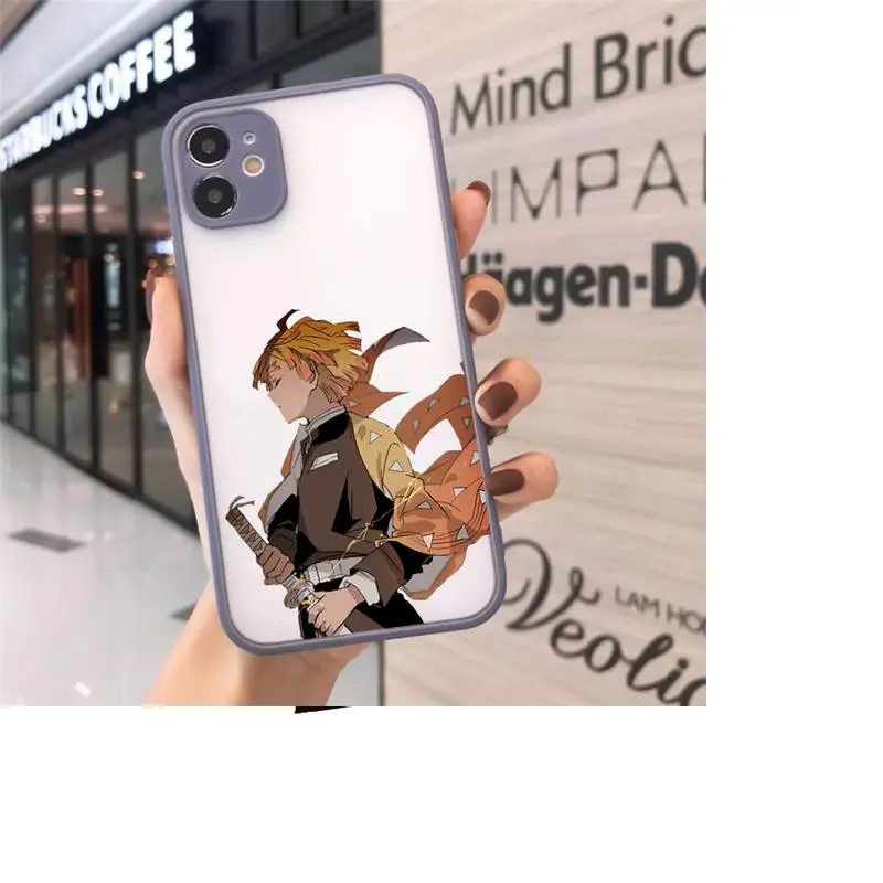 

Japan Demon Slayer Phone Case Matte For iPhone 12 Mini 11 Pro XR XS Max 7 8 Plus X Hard PC Back Cover