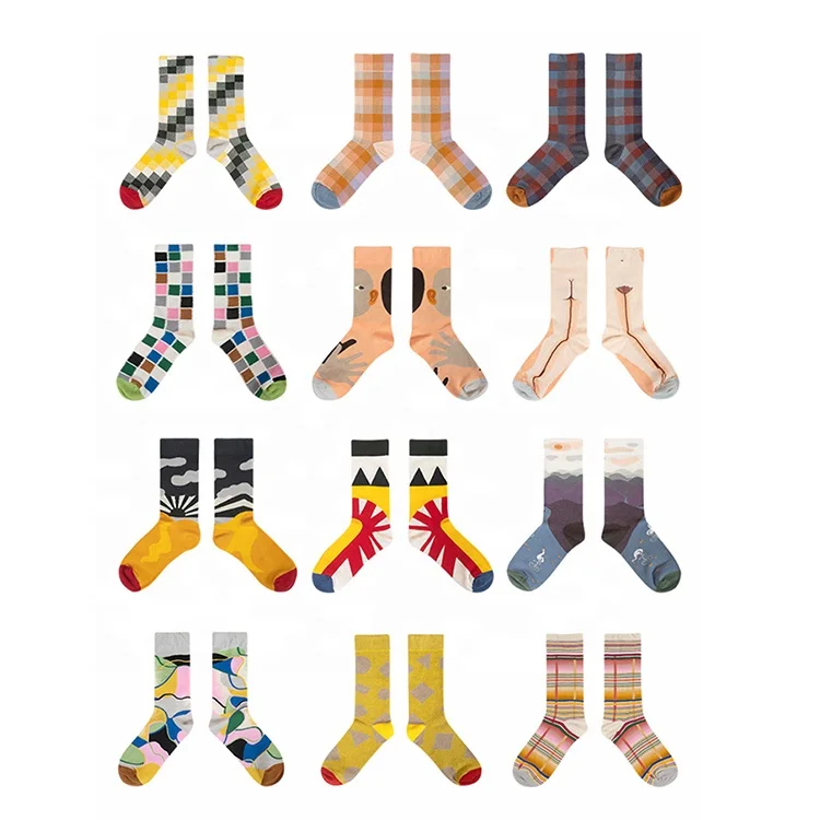 

New design socks stylish colorful funny cartoon cotton sports socks unisex