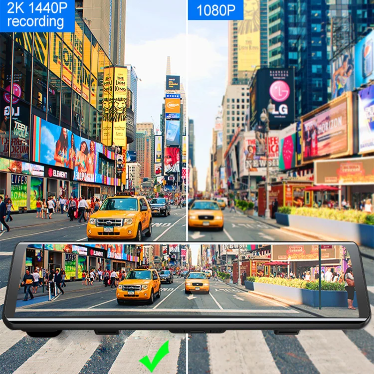 Видеорегистратор автомобильный на зеркало заднего вида 12 дюймов сенсорный экран