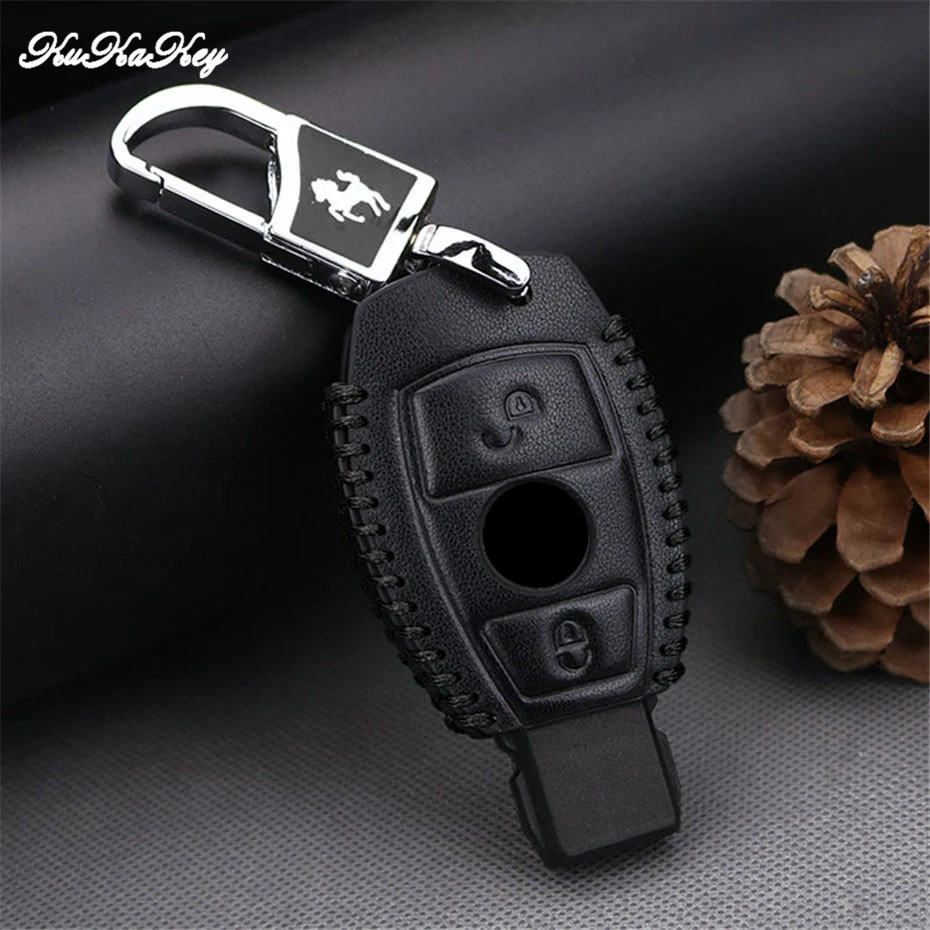 Кожаный чехол для ключей автомобиля держатель сумки Mercedes Benz W203 W210 W211 W202 W204 AMG C E S CLS