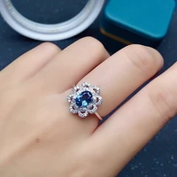 elegant silver flower topaz ring for daily wear 5mm7mm 0 7ct vvs grade natural topaz silver ring brithday gift for wife