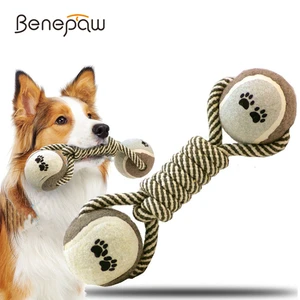Прочная ВЕРЕВОЧНАЯ ИГРУШКА для собак Benepaw, интерактивный безопасный мяч для питомцев, устойчивый к укусам, для маленьких, средних и больших собак, для жевания, развлекательных игр