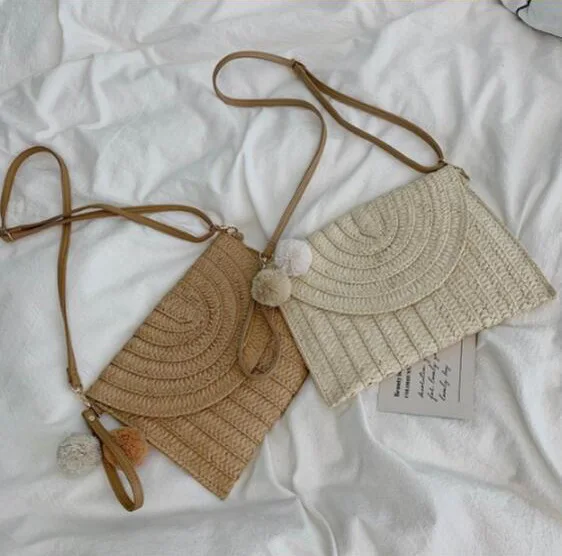 Соломенная плетеная Сумка для ручной переноски удобная ручная сумка-конверт