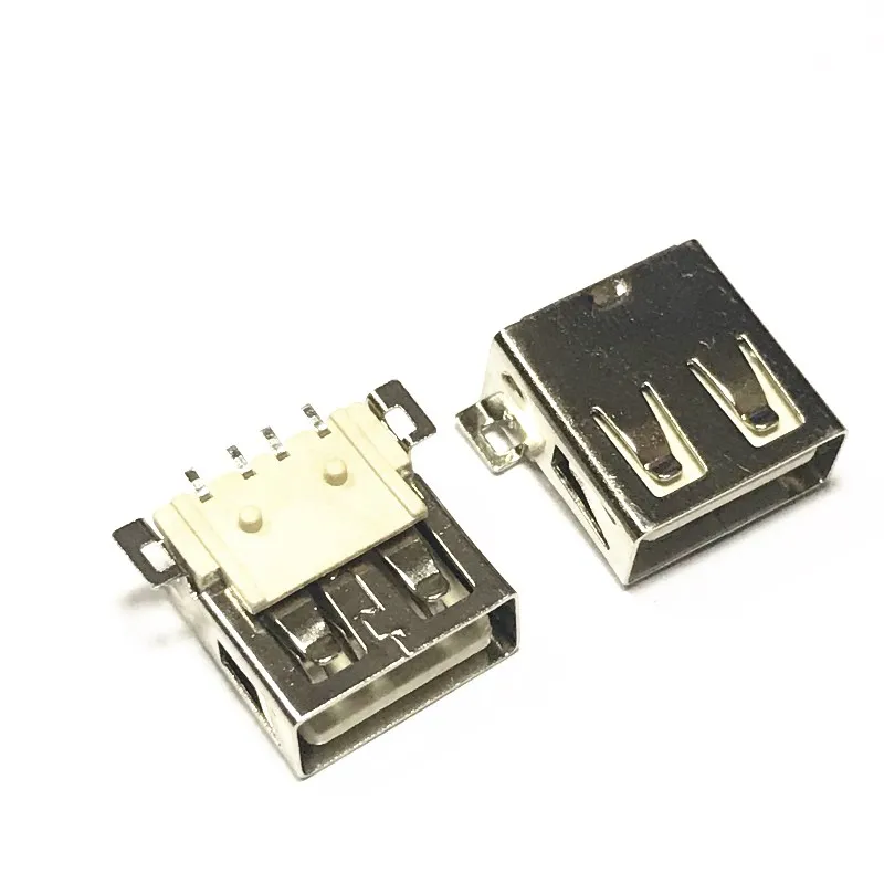 

Standard USB Type A port, 10 pcs, solder socket, PCB connector, 4-pin SMT type USB-A