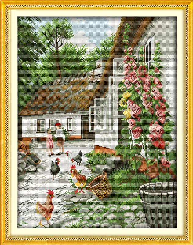 Набор для вышивки крестиком Farmyard (2) 14 карат 11 карат|handmade needlework|embroidery diycross stitch kits |