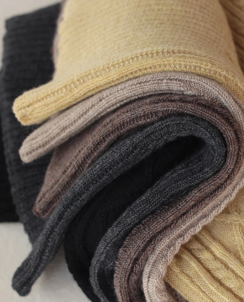 Леггинсы вязаные шерстяные женские теплые с высокой талией бесшовные для осени и