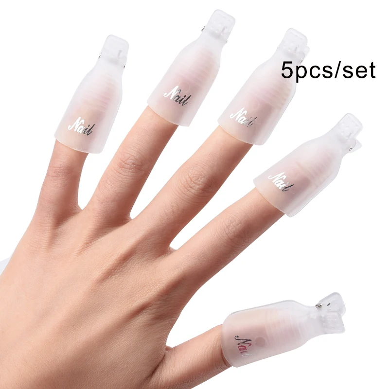 white 5pcs OYAKOM 5 шт. средство для снятия лака для ногтей Прочный пластик дизайн ногтей Замачивание колпачок зажим средство для снятия УФ гель-лака обертывание инструмент для дизайна ногтей советы - Цвет: white 5pcs