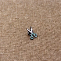 children gifts jewelry blue scissors enamel pin brooches bag clothes lapel pin badge for women decoration