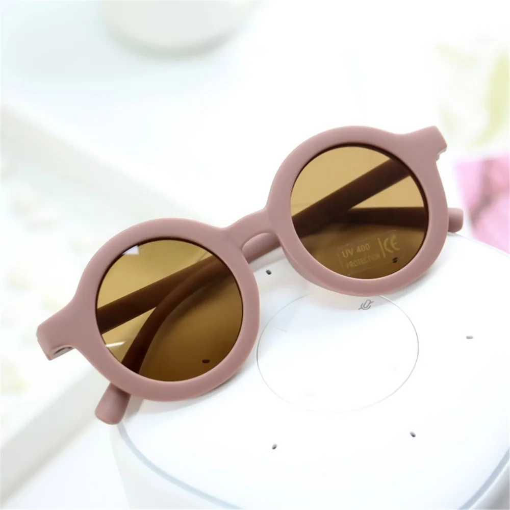 2022 New Fashion Children's Sunglasses Infant's Retro Solid Color Ultraviolet-proof Round Convenience Glasses Eyeglass For Kids