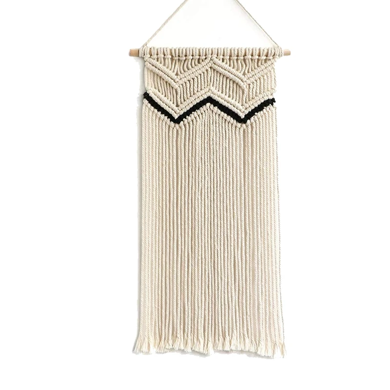 

Macrame Woven Wall Hanging Tapestry Bohemian Home Decor Apartment Dorm Room Decoration, 11.8 W x 23.6 inch L