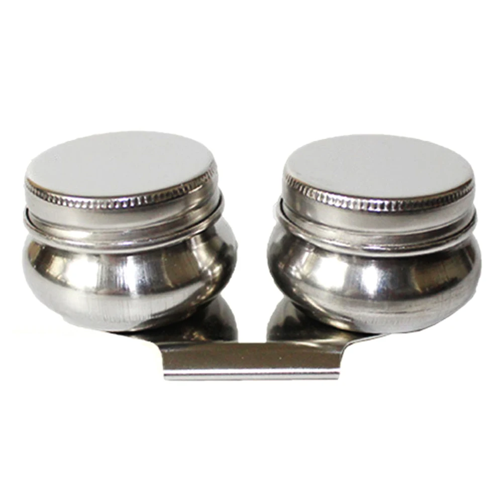 

Art Supplies Drum Shape Stainless Steel Tools Student Palette Dipper Painting Oil Pot School Single Double Hole Easy Clean