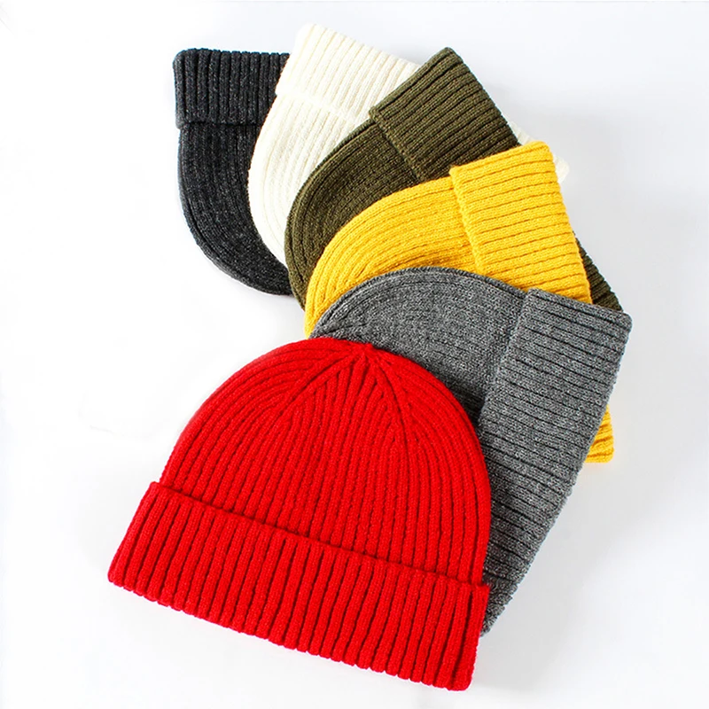 Женская шапка 2019 модные однотонные зимние шапки для девочек и мальчиков вязаная