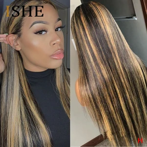 13x4 парики из человеческих волос на сетке спереди, прямые, хайлайтер, Омбре, цветные парики на сетке спереди для черных женщин, предварительно выщипанный парик на сетке, Remy 150