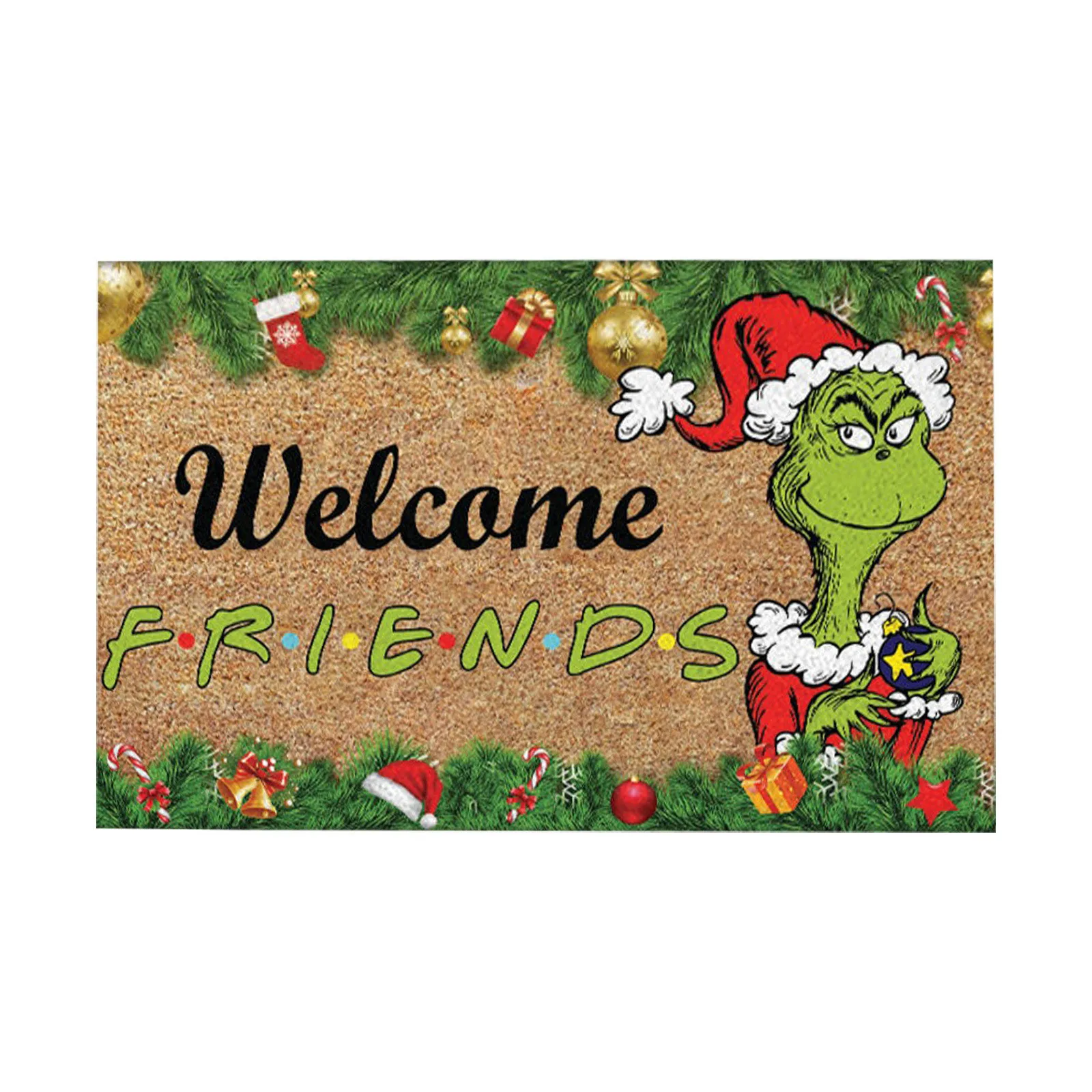 Рождественский коврик Grinch на заказ 40x60 см домашний входной противоскользящий