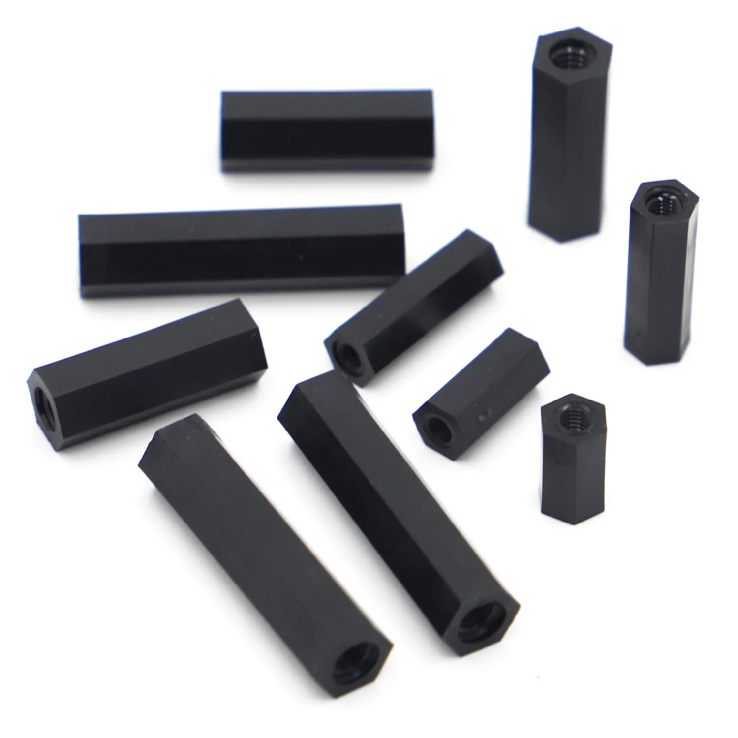 20/50pcs M2 M2.5 M3 M4 Female to Black Spacing Screws Hex Nylon Standoff Spacer Column Double Pass | Обустройство дома