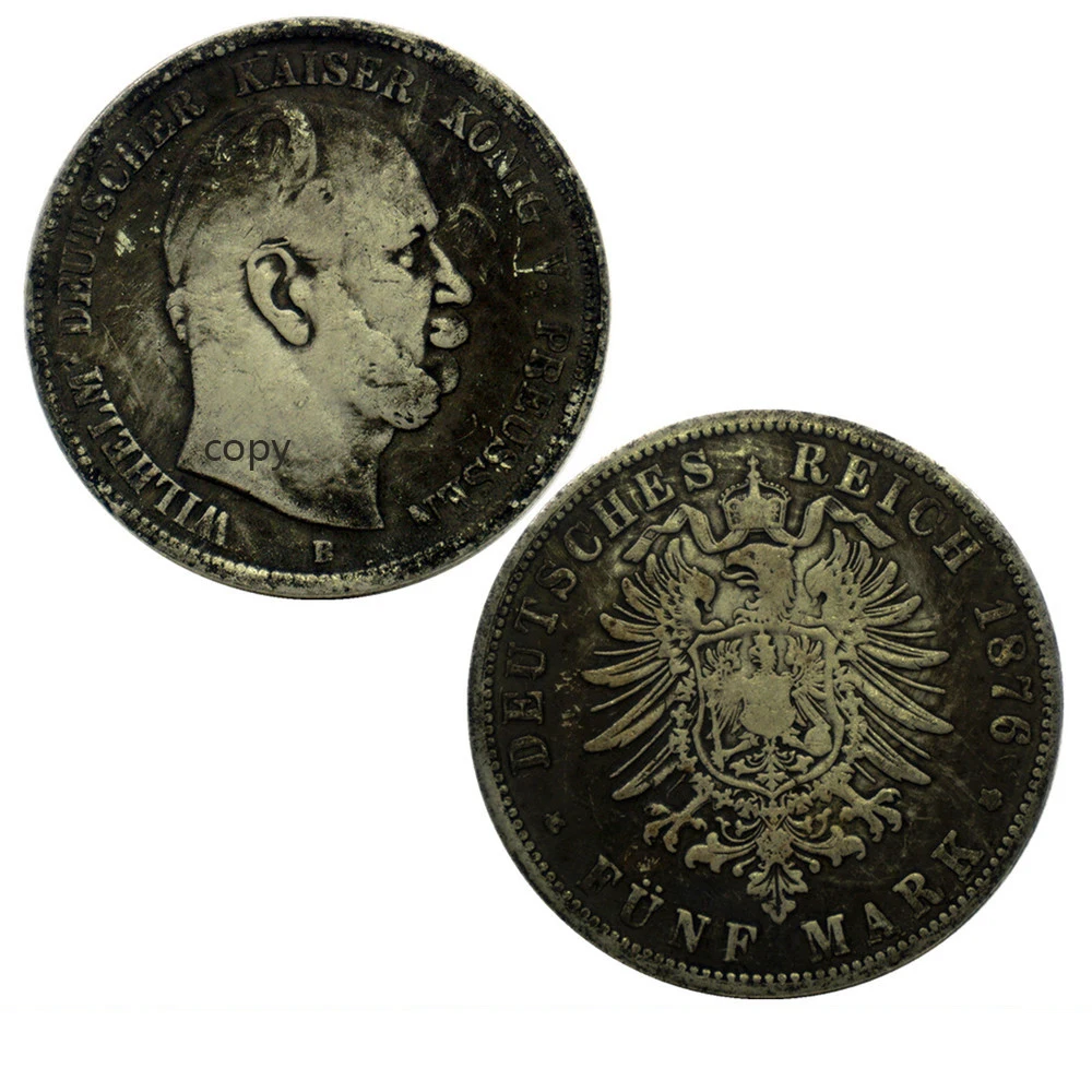 1876 Prussia 22 шт. древняя Хобо копия из никеля евро монета сша Морган Статуя Свободы Серебряная монета долларов американский Орел подарки для мужчин Прямая поставка - Цвет: 1876 Prussia