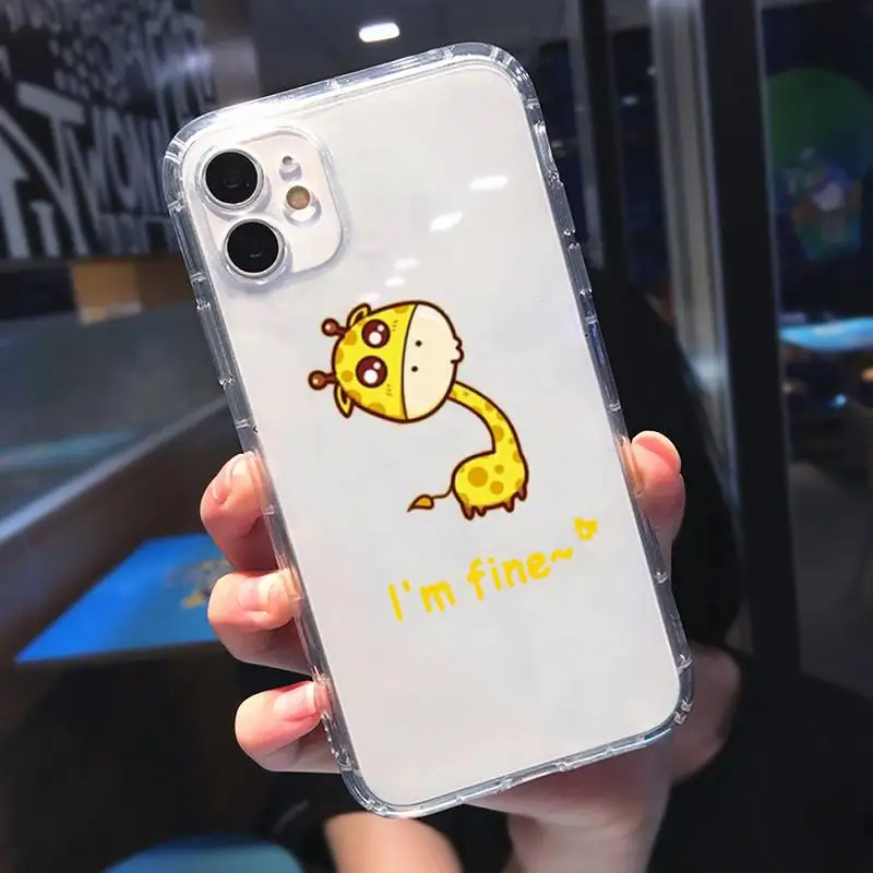 

Cute Cartoon Giraffe Phone Case Transparent for iPhone 11 12 mini pro XS MAX 8 7 6 6S Plus X 5S SE 2020 XR