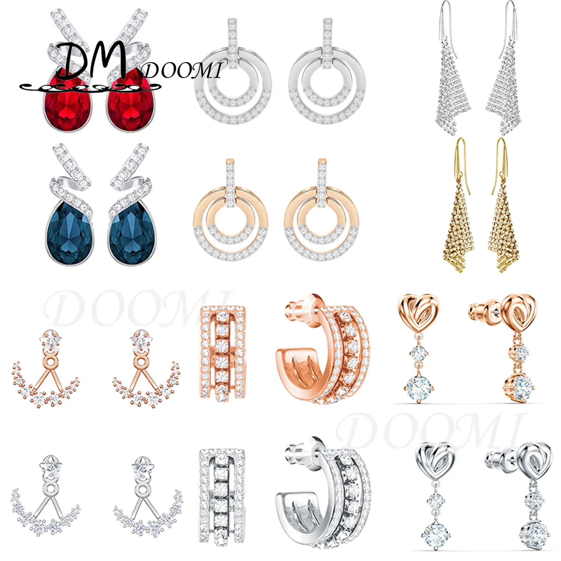 

Swa Christmas gifts for new year 2022 Trends Women's jewelry store austrian crystal Jewelry Long gemstone earrings