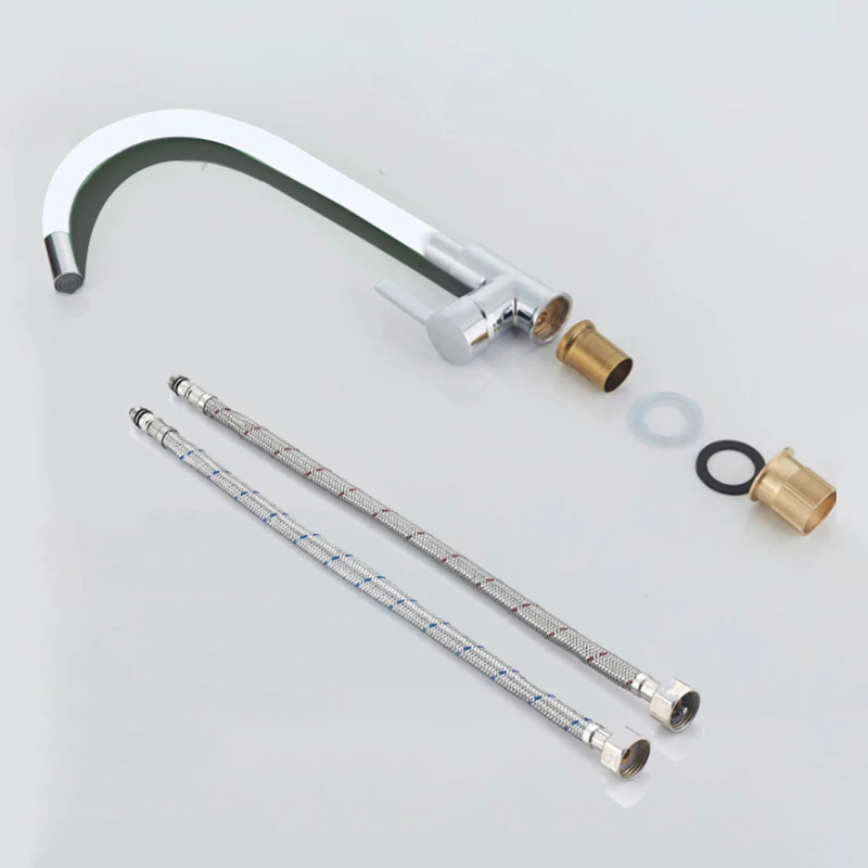 

Silica Gel Nose Any Direction Rotating Kitchen Faucet Multi-color Options Cold and Hot Water Mixer Tap Deck Installation