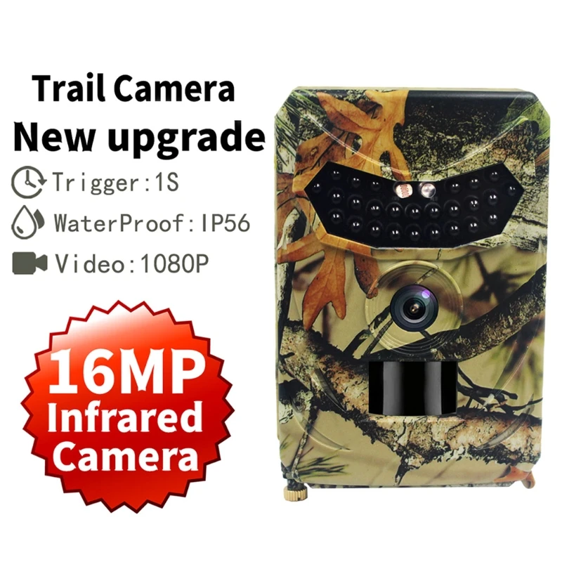 

16MP Trail Camera,1080P Hunting Camera with 26pcs IR LEDs 50ft/15m Night Vision 0.1s Trigger Time IP56 for Wildlife 87HC