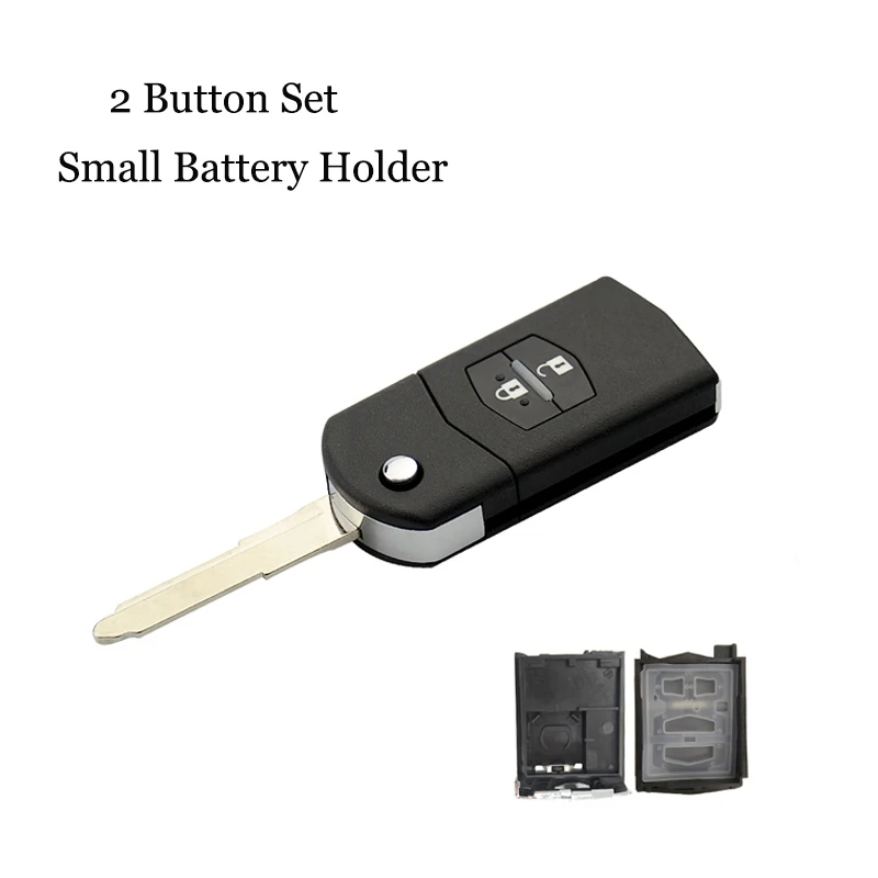 small set OkeyTech, 2 кнопки, откидной Складной Дистанционный Автомобильный ключ, Сменный Чехол, брелок с держателем батареи для Mazda 3 5 6 M6 RX8 MX5 - Цвет: small set