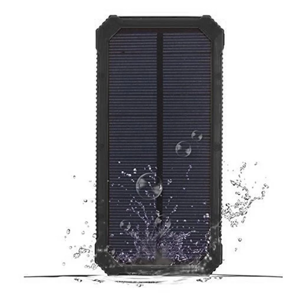 20000mAh большой емкости светодиодный солнечный портативное зарядное устройство чехол с двумя портами usb для телефона камера стол Ультрафиолетовый фонарь крюк