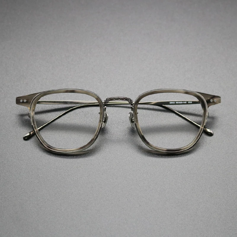 2021 Vintage Pure Titanium Glasses Frame Men Square Optical Myopia Prescription Eyeglasses Women Luxury Brand Fashion Eyewear