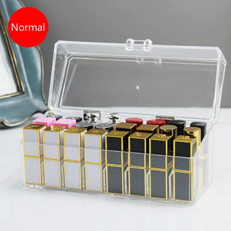 Пылезащитный акриловый Органайзер для губной помады с крышкой настольный