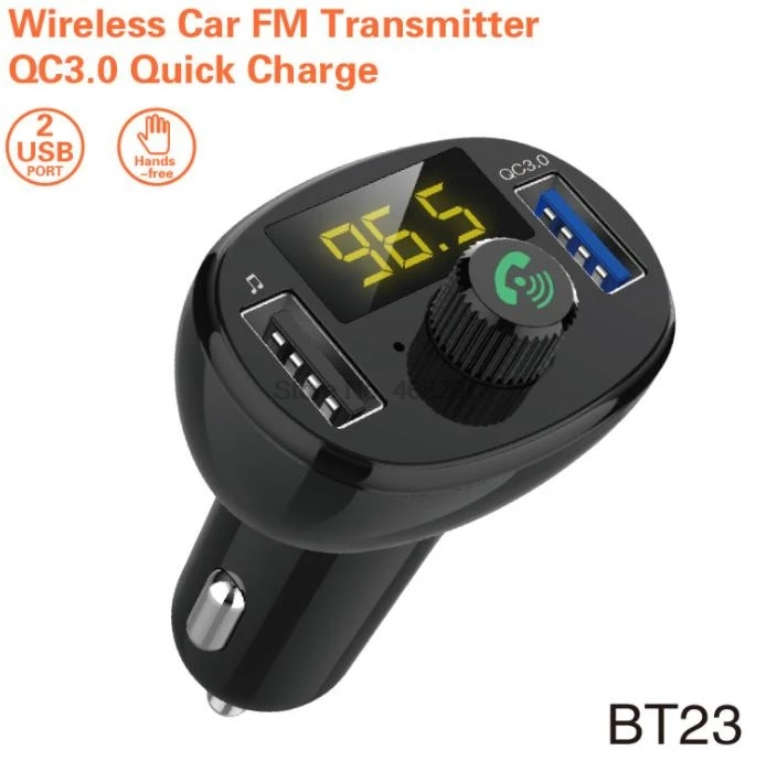От DHL или Fedex 100 шт. BT23 Bluetooth MP3 плеер FM передатчик QC3.0 автомобиля Зарядное