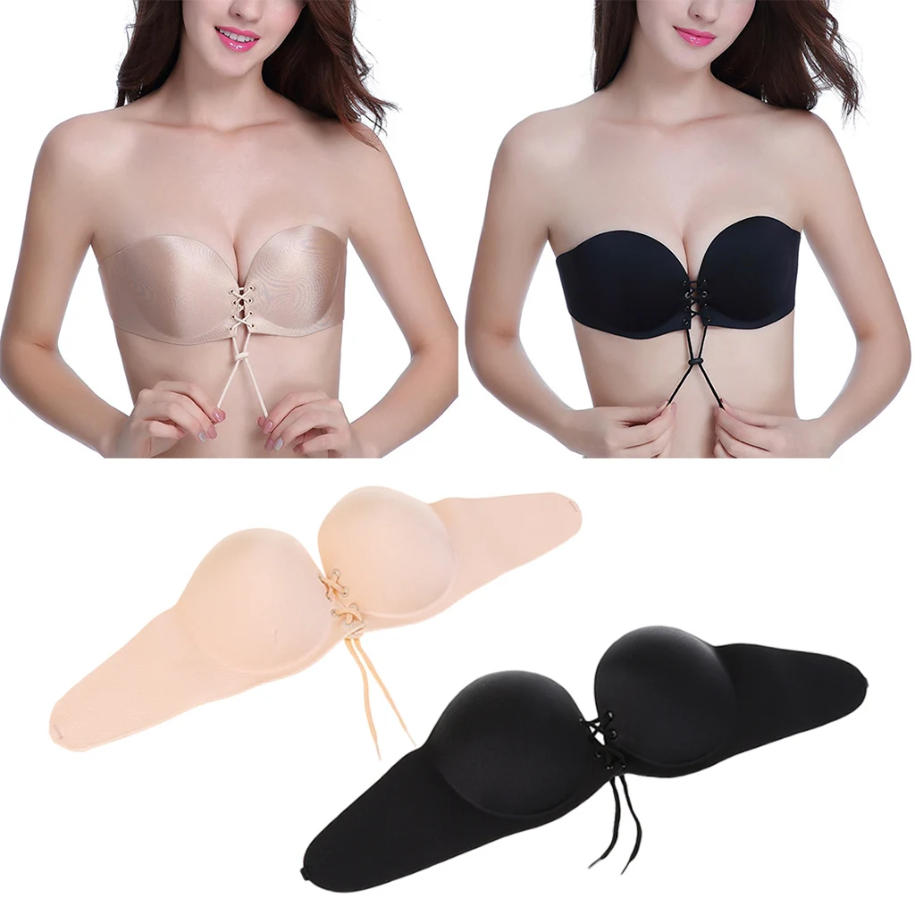 Бюстгальтер без бретелек с открытой спиной самоклеящийся невидимый