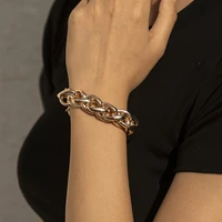 ingemark exaggerated punk twisted chain bracelet for women men hip hop couple bracelet bangles fashion jewelry hot sale pulseira