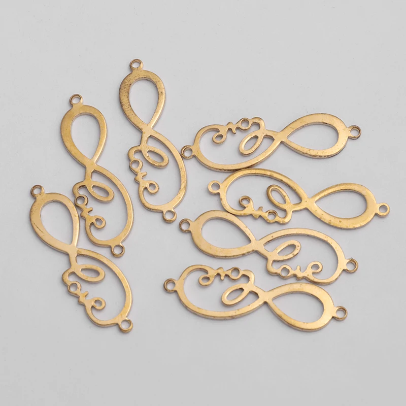 

20pcs Raw Brass Infinite Symbol Love Connector Charms For DIY Necklace Bracelet Jewelry Making Supplies