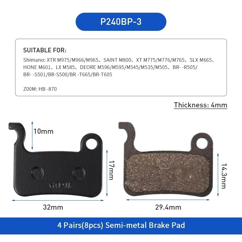 1Pairs/2PCS MTB Mountain Hydraulic Disc Brake Pads Semi-Metallic Bike for SHIMANO SRAM AVID HAYES Cycling Part | Спорт и развлечения
