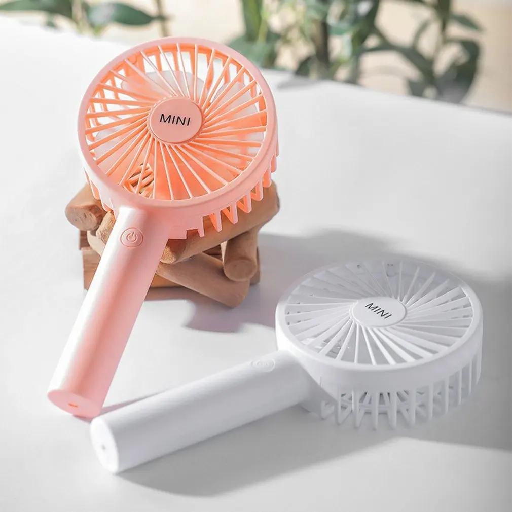 

Mini Handheld Fan Portable USB Rechargeable Battery Cooling Fan Desktop With Base 3 Modes For Travel Outdoor
