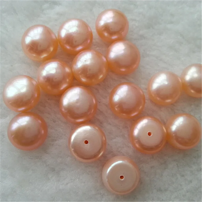 

1 Pair White Pink Purple Natural Pearl Color Freshwater Pearls with Half Hole Flat Back Loose Beads Jewelry Findings