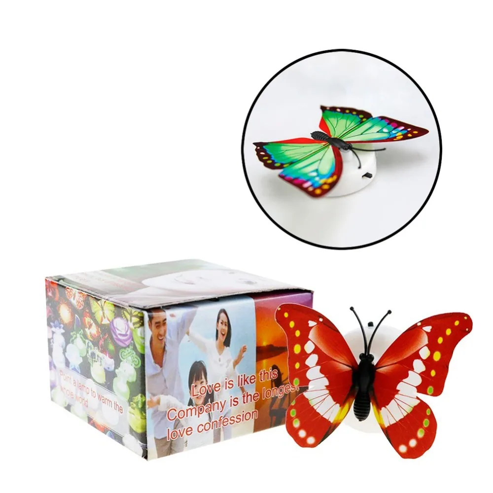 1/5/10pcs Color Light Butterfly Wall Stickers Easy installation Night Home Living Kid Room Fridage Bedroom Decoration | Лампы и