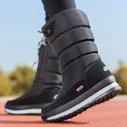 Сапоги женские зимние на платформе, с мехом, водонепроницаемые, Нескользящие