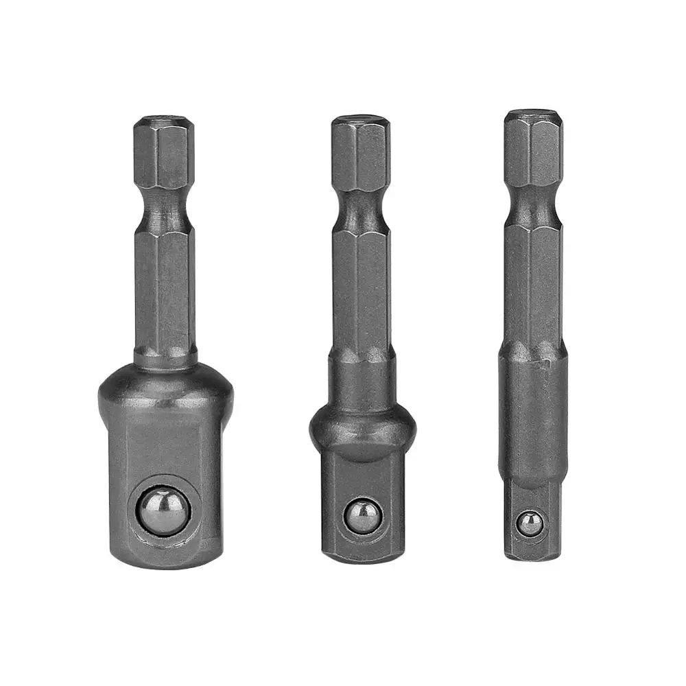 

3pcs 1/4" 3/8" 1/2" Driver Adapter Hex Wrench Extension Drill Bits Socket Adapter Power Extension Bit Set for Drills Nut Driver